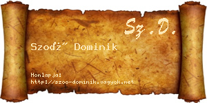 Szoó Dominik névjegykártya