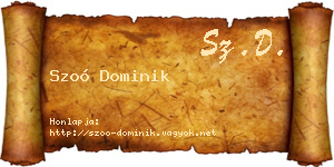 Szoó Dominik névjegykártya