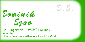 dominik szoo business card